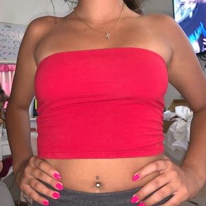 cute red tube top